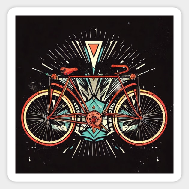 Vintage bicycle illustration Sticker by ramith-concept